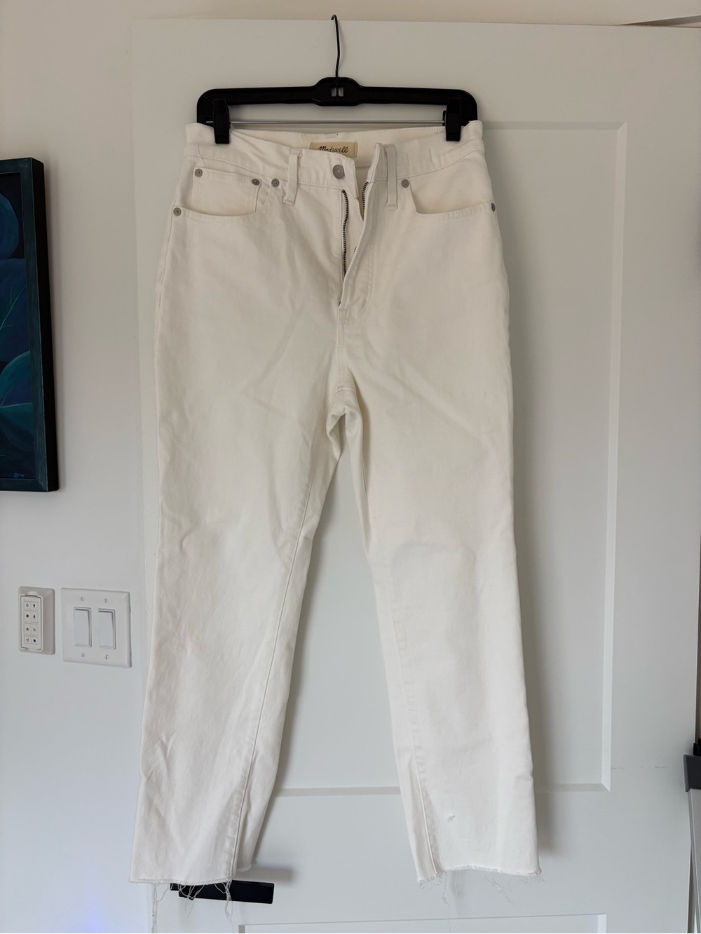 Madewell White Denim Jeans with Branded Button